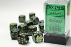 ScarabŽ 16mm d6 Jade/gold Dice Block (12 dice)