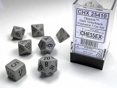 Opaque Polyhedral Dark Grey/black 7-Die Set