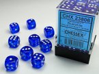 Translucent 12mm d6 Blue/white Dice Block (36 dice)