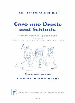 Cover Caro mio Schluck und Druck KV571a scherzhaftes Quartett für SATB, Soli und Klavier Klavierpartitur