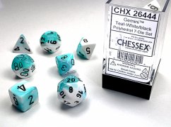 GeminiŽ Polyhedral Teal-White/black 7-Die Set