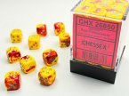 GeminiŽ 12mm d6 Red-Yellow/silver Dice Block (36 dice)