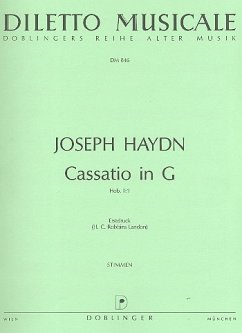 Cassatio G-Dur Hob.II:1 für Flöte, Oboe, 2 Violinen, Violoncello und Baß, Stimmenset