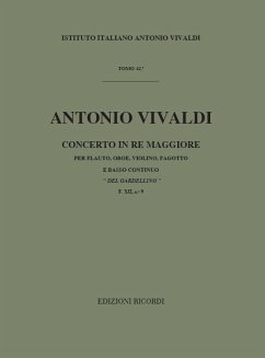 Cover Konzert D-Dur F.XII:9 für Flöte Oboe, Violine, Fagott und Bc Partitur