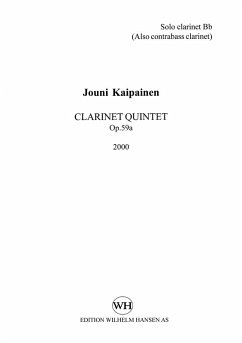 Cover Jouni Kaipainen, Clarinet Quintet Op.59a Clarinet and String Quintet Stimmen-Set
