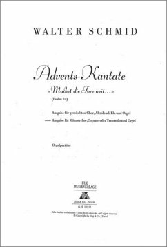Advents-Kantate für Soli, Männerchor und Orgel Orgelpartitur Advents-Kantate für Soli, Männerchor und Orgel Orgelpartitur