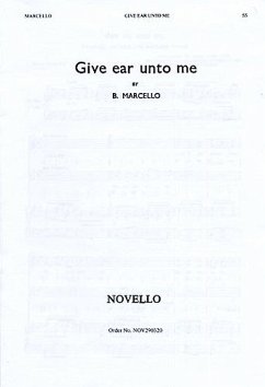 Cover Benedetto Marcello, Give Ear Unto Me Soprano Voice and Piano Buch