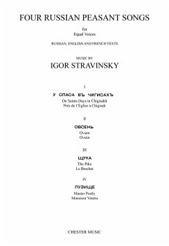Cover Igor Stravinsky: Four Russian Peasant Songs (Upper or Lower Voices) SSAA, TTBB Vocal Score
