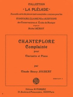 Cover JOUBERT Claude-Henry Chanteplore (complainte) clarinette et piano Partition