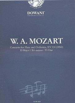 Cover Konzert D-Dur KV314 für Flöte und Orchester für Flöte und Klavier mit Playalong-CD in 3 Tempi