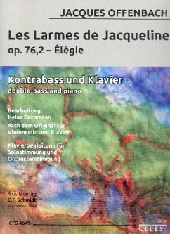 Les larmes de Jacqueline op.76,2 für Kontrabass und Klavier (Klavierbegleitung in Solo- und Orchesterstimmung)