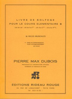 Pierre-Max Dubois, Livre de Solfčge : Cours élémentaire B Alle Instrumente Buch Cover Pierre-Max Dubois, Livre de Solfčge : Cours élémentaire B Alle Instrumente Buch