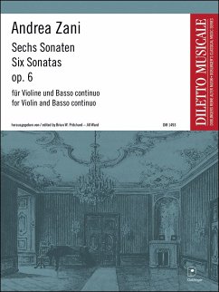 Cover 6 Sonaten op.6 für Violine und Bc Partitur und Stimmen (Bc ausgesetzt)