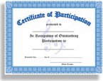 Certificate of Participation - 10 Pack (Blue)