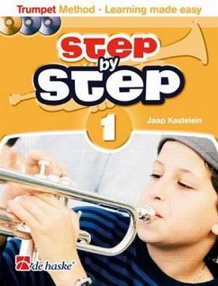 Cover Jaap Kastelein_Klaas de Jong Step by Step 1 Trumpet Trumpet Buch + 2 CDs + DVD