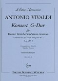 Vivaldi Antonio Konzert G-Dur op 3/3 Stimmensatz - Violine und Streichorchester