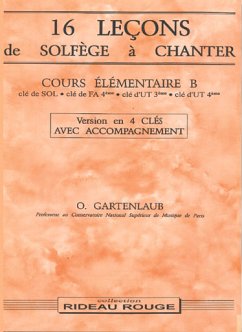 Odette Gartenlaub, 16 leçons de solfčge ŕ chanter : Elémentaire B Vocal Buch Cover Odette Gartenlaub, 16 leçons de solfčge ŕ chanter : Elémentaire B Vocal Buch
