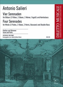 Cover 4 Serenaden für 2 Flöten, 2 Oboen, 2 Hörner, Fagott und Kontrabass Partitur und Stimmen