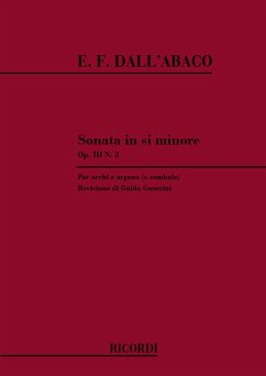 Sonata in si minore op.3,3 per archi e organo o cembalo partitura