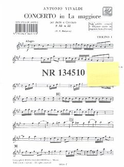 Cover Concerti la maggiore FXI:22 per archi e cembalo set of parts