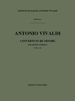 Concerto in re minore per archi e cembalo partitura