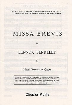 Cover MISSA BREVIS FOR MIXED VOICES AND ORGAN SCORE