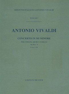 Cover Konzert e-Moll F.1,74 für 4 Violinen, Streicher und Cembalo Partitur