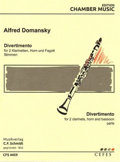 Cover Alfred Domansky Divertimento 2 Klarinetten, Horn, Fagott Stimmen
