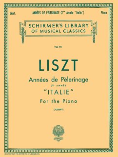 Cover Franz Liszt, Annees De Pelerinage Book 2 'Italie' Klavier Buch
