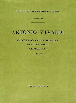 Concerto in re minore per archi e cembalo partitura