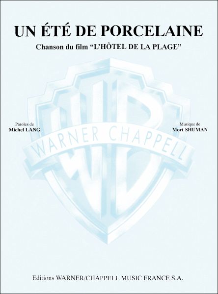 Mort Shuman, Été de Porcelaine (Du Film l'hotel de la Plage) Vocal and Piano Buch