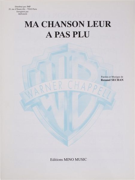 Ma Chanson Leur A Pas Plu Vocal and Piano Buch Ma Chanson Leur A Pas Plu Vocal and Piano Buch