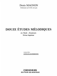 12 Études mélodiques en style d'auteurs - niveau supérieur pour chant et piano partition