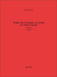 Cover F. Nieder Stiri Slovenski Ljudske Za Prst Palec Piano