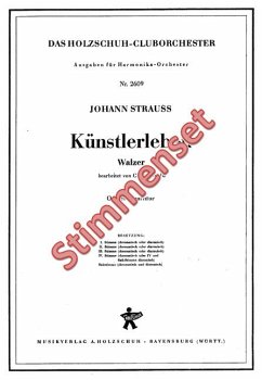 Cover Strauß, Johann (Sohn) Künstlerleben Akkordeonorchester Stimmenset