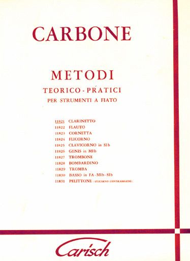Enrique Carbone, Metodo Teorico-Pratico per Clarinetto Clarinet Buch Enrique Carbone, Metodo Teorico-Pratico per Clarinetto Clarinet Buch