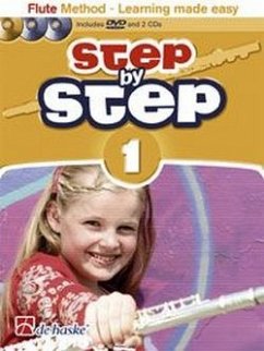Cover Jaap Kastelein_Klaas de Jong Step by Step 1 Flute Flute Buch + 2 CDs + DVD