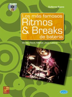 Cover Guillermo Bueno, Los más famosos Ritmos & Breaks de Batería Schlagzeug Buch + CD