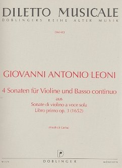 4 Sonaten op.3 aus sonate di violino a voce sola für Violine und Bc