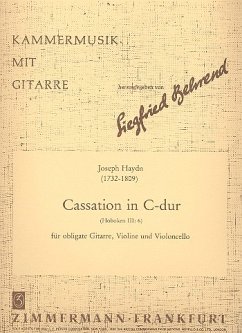 Cover Cassation cCDur für obligate Gitarre, Violine und Violoncello Partitur und 2 Stimmen