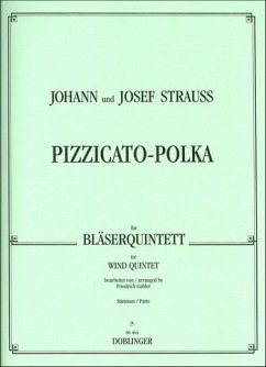 Pizzicato-Polka für Flöte, Oboe, Klarinette, Horn und Fagott Stimmen