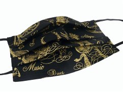 Cover Gesichtsmaske mit Musik Design 39 - Metallic 18,5 x 9,5 cm