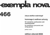 SIK8666 Hommage ŕ Wolfram Schurig für Saxophon, Schlagzeug und Streichquartett Partitur SIK8666 Hommage ŕ Wolfram Schurig für Saxophon, Schlagzeug und Streichquartett Partitur