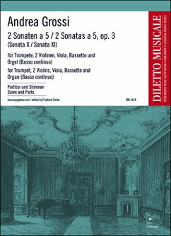 Cover 2 Sonaten a 5 op.3 für Trompete, 2 Violinen, Viola, Bassetto und Orgel Partitur und Stimmen