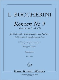 Konzert B-Dur Nr.9 G482 für Violoncello, Streichorchester und 2 Hörner Partitur