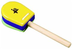 Yellow & Green Castanet with Handle