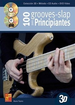 Cover Bruno Tejeiro, 100 grooves en slap para principiantes en 3D Bass Guitar Book & CD & DVD