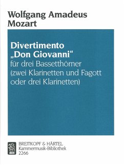 Cover Divertimento Don Giovanni für 3 Bassetthörner (2 Klarinetten, Fagott oder 3 Klarinetten) Partitur und Stimmen