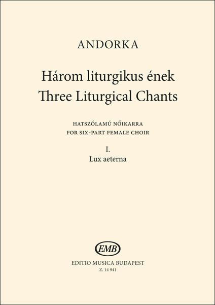 Péter Andorka Lux aeterna Female choir (Klavierauszug)