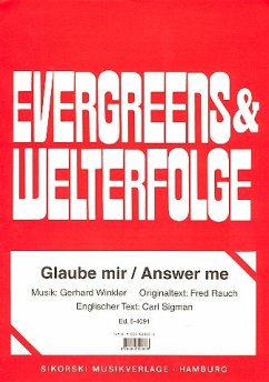 Cover Glaube mir: Einzelausgabe für Gesang und Klavier